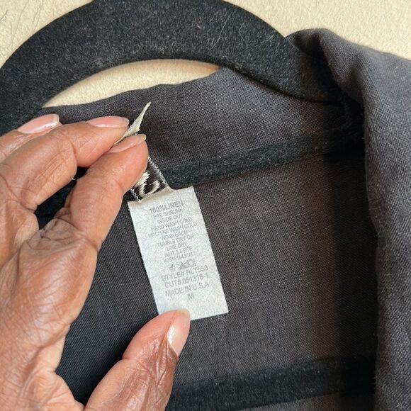 Camille & Co Black Linen Tunic Top M - Picture 4 of 5